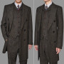 Men's Suits 3 Pieces Coffee Colorful Herringbon Tweed Business Suit Boutique Slim For Wedding Dress Suit Jacket + Vest + Pants