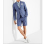 Wedding Coat Blue Casual Men Suit with Short Pant Slim Fit 2 Piece Tuxedo Custom Male Set Terno Masculino