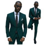 Dark Green Business Men Suits 2 Pieces Groom Tuxedos Green Slim Fit Wedding Suits Latest Design Male Blazers