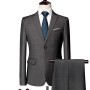 Men Suit (Jacket + Pants) Two-piece Pure Color Slim-fit Formal Dress Tuxedo Business Boutique Fashion Men Clothing Suit Set