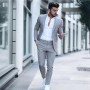 Casual Fashion Luxurious Business Men's Suit for Wedding Party Tuxedos Slim Fit Peak Lapel Pink Suits Male(Jacket+Pants)