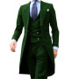 Royal Blue Long Tail Coat 3 Piece Gentleman Man Suit Smoking Da Sposo Moda Maschile Per Giacca Da Ballo Da Sposa Gilet Con