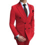 Wedding Suits Men Business Fashion 2 Piece Set Slim Jacket Dress Blazers Coat Pants Trousers Solid Color Double Breasted