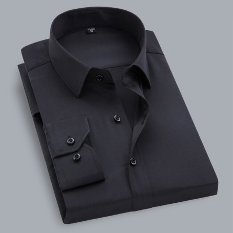 High Quality Men's Dress Shirts Men Long Sleeve Casual Solid Color Button Down Shirt Slim Business Formal Dress Shirt