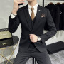 men's suit striped slim wedding dress suit 3-piece suit men's business casual classic fashion tuxedo (suit+vest+pants)M-4XL