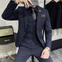 men's suit striped slim wedding dress suit 3-piece suit men's business casual classic fashion tuxedo (suit+vest+pants)M-4XL