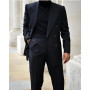 Costume Homme Wedding Men Suits Black Double Breasted Peak Lapel Masculino Terno Slim Fit Groom Blazer 2 Pieces Jacket+Pant
