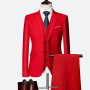 Luxury 3 piece men's wedding suit fashion men's slim solid color business office suit sets large size men Blazer+ pants + vest