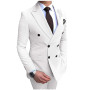 Beige Men's Suit 2 Pieces Double-breasted Notch Lapel Flat Slim Fit Casual Tuxedos for Wedding(blazer+pants)