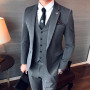 High-quality (Blazer + Vest + Trousers) Men's Italian Style Elegant and Fashionable Business Casual Gentleman Three-piece Suit