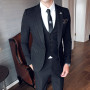 High-quality (Blazer + Vest + Trousers) Men's Italian Style Elegant and Fashionable Business Casual Gentleman Three-piece Suit