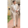 Blazer Sets Beige Groom Tuxedos Groomsman Italian Style Wedding Prom Party Suits For Men Bridegroom 2PCS/3PCS