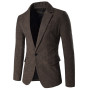 Blazers for Men Fashion Casual Stripe Blazer Gentlmen Coats Business Men Woolen Cloth Suit Jacket Slim Fit Outwear Coat