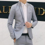 Autumn Back Solid Formal Long New Pockets Color Men Fashion Sleeve Button Coat Lapel Suit One Spring Business Slit Slim