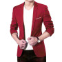 Autumn Back Solid Formal Long New Pockets Color Men Fashion Sleeve Button Coat Lapel Suit One Spring Business Slit Slim