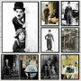Vintage Black And White Charlie Chaplin Poster Famous Comedy Actor Canvas Painting Wall Art Pictures Living Room Home Decor