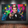 Graffiti Art Great Gatsby Portrait Poster Leonardo Money Dollar Wolf of Wall Street Canvas Painting for Living Room Home Decor