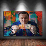 Graffiti Art Great Gatsby Portrait Poster Leonardo Money Dollar Wolf of Wall Street Canvas Painting for Living Room Home Decor