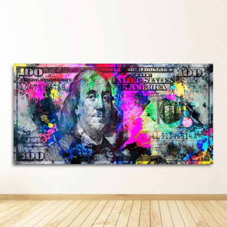 Wall Art Gold Modern Popular Colorful Hundred Money Canvas Painting Quadro Street Art Abstract Poster Wall Picture Home Decor