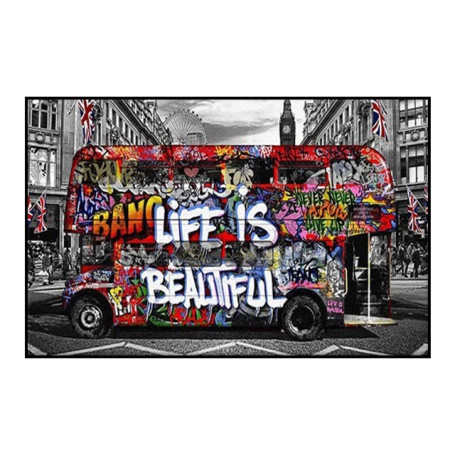 Graffiti Bus Car Poster Charles Chaplin Picture Nordic Pop Style Decorative Painting Wall Art Canvas Painting Modern Home Decor