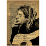 Singer Kurt Cobain Posters Rock and Roll Music Retro Kraft Paper Sticker DIY Vintage Room Bar Cafe Decor Gift Art Wall Paintings