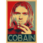 Singer Kurt Cobain Posters Rock and Roll Music Retro Kraft Paper Sticker DIY Vintage Room Bar Cafe Decor Gift Art Wall Paintings