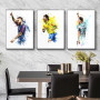 Watercolor Soccer Star Wall Art Poster World Famous Idol Home Decor Canvas Painting Mural Collection Pictures Print Artwork Gift