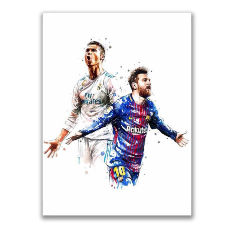 Watercolor Soccer Star Wall Art Poster World Famous Idol Home Decor Canvas Painting Mural Collection Pictures Print Artwork Gift