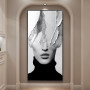 Abstract Landscape Black And White Half Face Female Face Canvas Painting Art Wall Poster And Mural Living Room Porch Decoration