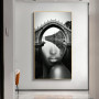 Abstract Landscape Black And White Half Face Female Face Canvas Painting Art Wall Poster And Mural Living Room Porch Decoration