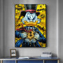 Funny Graffiti Street Art Painting Disney Donald Duck Canvas Cartoon Posters Kids Room Living Home Wall Decoration Picture
