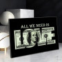 Money and Love Art Canvas Painting Inspirational Posters and Prints 100 Dollars Wall Art Picture for Living Room Home Decoration