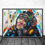 Banksy Artwork Abstract Canvas Posters and Prints Funny Monkeys Graffiti Street Art Wall Pictures for Modern Home Room Decor