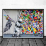Banksy Artwork Abstract Canvas Posters and Prints Funny Monkeys Graffiti Street Art Wall Pictures for Modern Home Room Decor