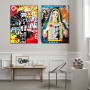 Street Graffiti Art Canvas Painting Famous Basketball Star Pop Art Wall Poster and Print Wall Picture for Living Room Home Decor