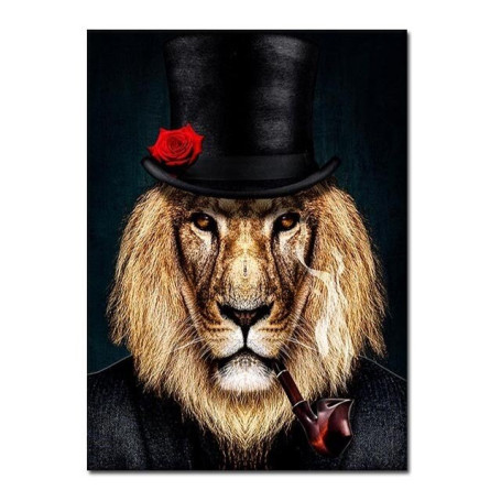 Animal Painting Canvas Print Funny Glasses Gorilla Peaky Lion Posters Wall Art Pictute for Living Room Home Wall Decor Frameless