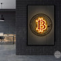 Modern Abstract Neon Style Bitcoin and Ethereum Art Poster Canvas Painting Wall Print Picture for Living Room Home Decor Cuadros