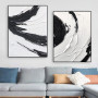 Home Living Room Décor Black And White Textured Painting Poster Abstract Minimalist Art Print