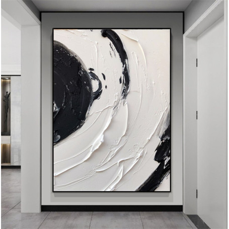 Home Living Room Decor Black And White Textured Painting Poster Abstract Minimalist Art Print Bedroom Wall Decor Canvas Painting