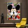 Disney Mickey Cover Eyes Graffiti Art Posters and Prints Fashion Street Art Paintings on the Wall Canvas Art Pictures Home Decor