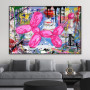 Street graffiti art Banksy pop art canvas painting animal art posters and prints living room decoration wall art pictures