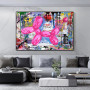 Street graffiti art Banksy pop art canvas painting animal art posters and prints living room decoration wall art pictures