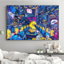 Abstract  Bitcoin Collection Money Factory Graffiti Posters and Prints Canvas Painting Wall Art Pictures For Modern Home Decor