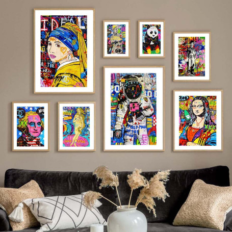 Banksy Astronaut Panda Graffiti Modern Pop Wall Art Canvas Painting Nordic Posters And Prints Wall Picture For Living Room Decor