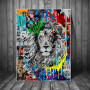 Street graffiti lion pattern art poster wall art canvas décor mural