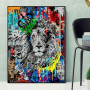 Street graffiti lion pattern art poster wall art canvas décor mural