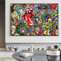 Street Graffiti Art Canvas Painting Tongue Music Posters And Prints Wall Decorations Pop Picture For Home Living Room Decor