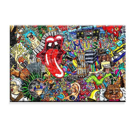 Street Graffiti Art Canvas Painting Tongue Music Posters And Prints Wall Decorations Pop Picture For Home Living Room Decor
