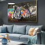 Graffiti Art Handshake Gesture Painting on Canvas Posters and Prints Street Wall Art Picture for Living Room Cuadros Home Decor