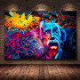 Modern Art Street Graffiti Wall Art Canvas Einstein Posters and Prints Spray Painting Art Pictures for Living Room Cuadros